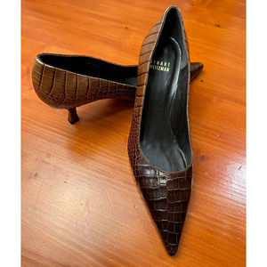 Stuart Weitzman Crocodile Embossed Leather- Sz 7
